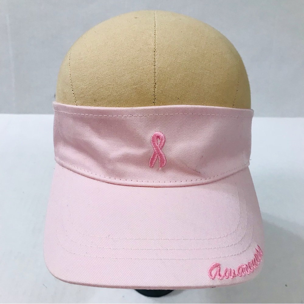 Pink Stuff Designs Breast Cancer Awareness Embroidered Ribbon Ladies Visor